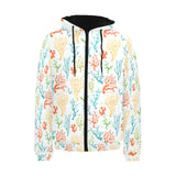 Coral Reef Pattern Print Design 02 Men's Padded Hooded Jacket