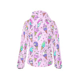 Cute ice cream cone animal pattern Women's Padded Hooded Jacket