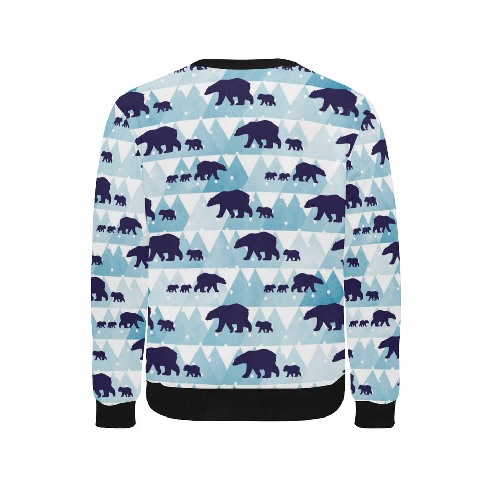 polar bear winter snow pattern Men's Crew Neck Sweatshirt
