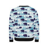 polar bear winter snow pattern Men's Crew Neck Sweatshirt