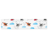 Watercolor helicopter cloud pattern Table Runner