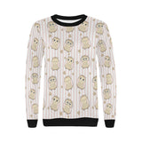 cute owl leaf Women's Crew Neck Sweatshirt