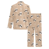 Cute raccoon heart pattern Men's Long Pajama Set