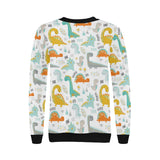 Cute funny kids dinosaurs pattern Women's Crew Neck Sweatshirt