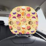 cake cupcake heart cherry pattern Car Headrest Cover