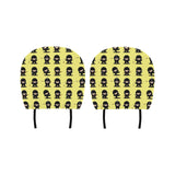 Cute ninja yellow background Car Headrest Cover