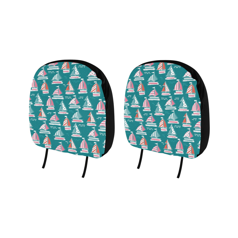 Cute sailboat pattern Car Headrest Cover