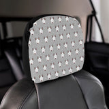 Bull Terrier Pattern Print Design 05 Car Headrest Cover