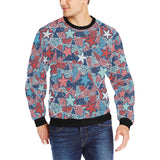 Hand drawn colorful starfish Men's Crew Neck Sweatshirt