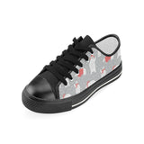 Cute polar bear christmas snow pattern Kids' Boys' Girls' Low Top Canvas Shoes Black