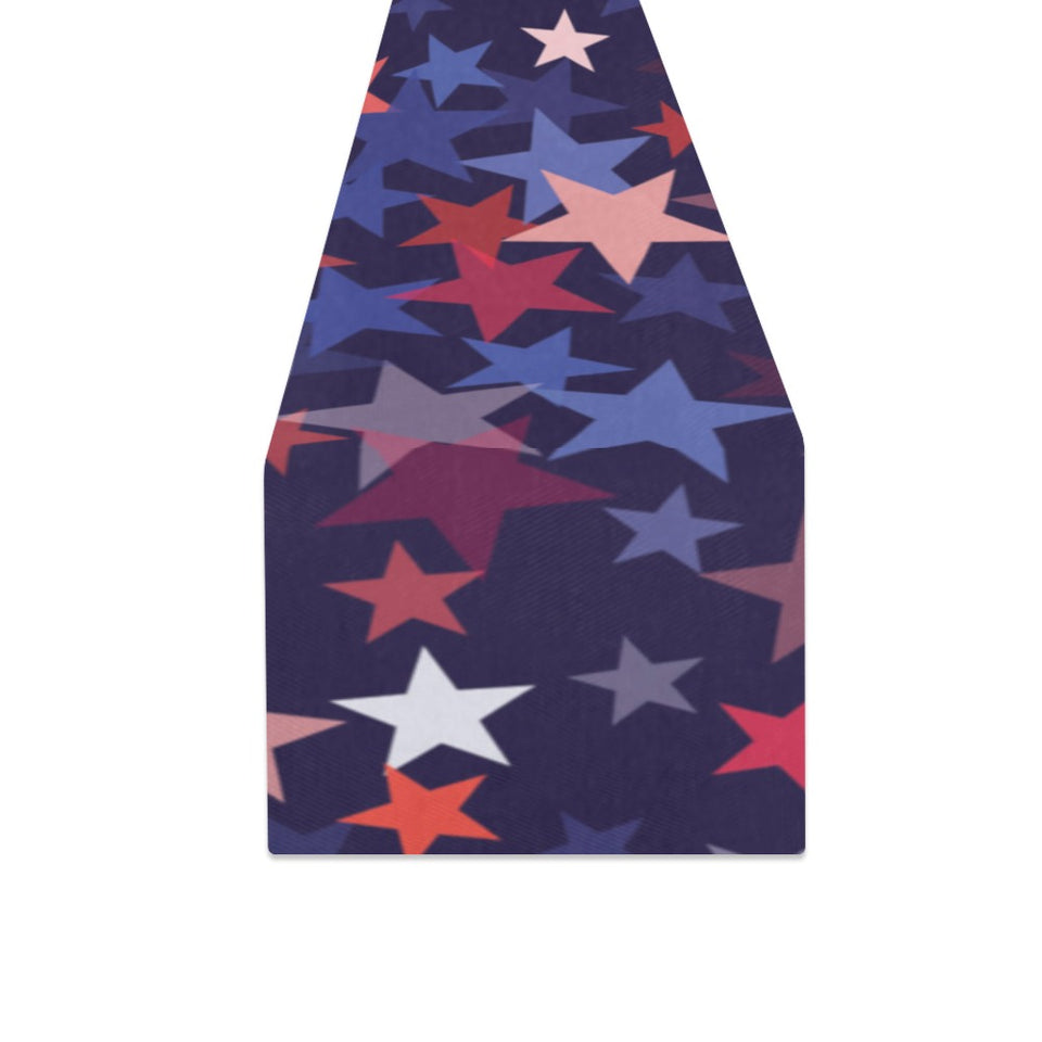 Red blue star pattern Table Runner