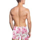 pink purple orchid pattern background Men's Swimming Trunks