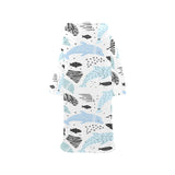 Cute dolphins Childish Style pattern Blanket Robe with Sleeves