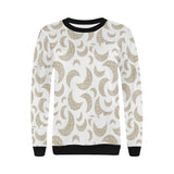 Cool gold moon abstract pattern Women's Crew Neck Sweatshirt