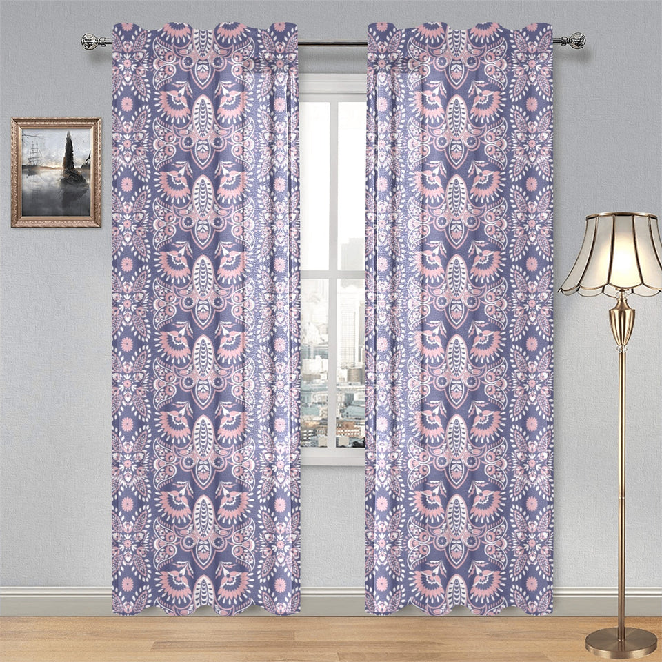 Indian Batik Style pattern Gauze Curtain
