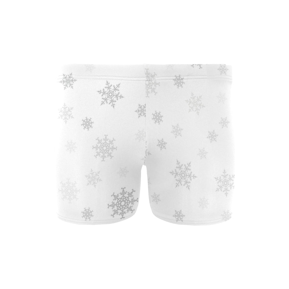 Snowflake pattern white background Men's Swimming Trunks
