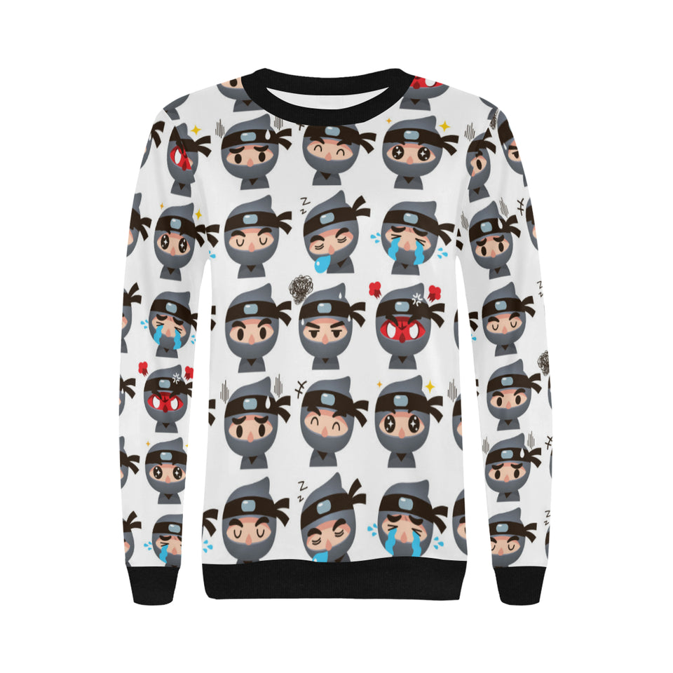Cute ninja design pattern Women's Crew Neck Sweatshirt