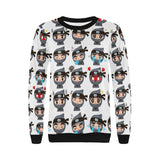 Cute ninja design pattern Women's Crew Neck Sweatshirt