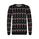 Deer Christmas new year pattern argyle Women's Crew Neck Sweatshirt