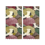 Japanese cranes flying forest dot pattern Gauze Curtain