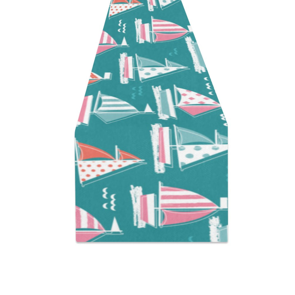 Cute sailboat pattern Table Runner