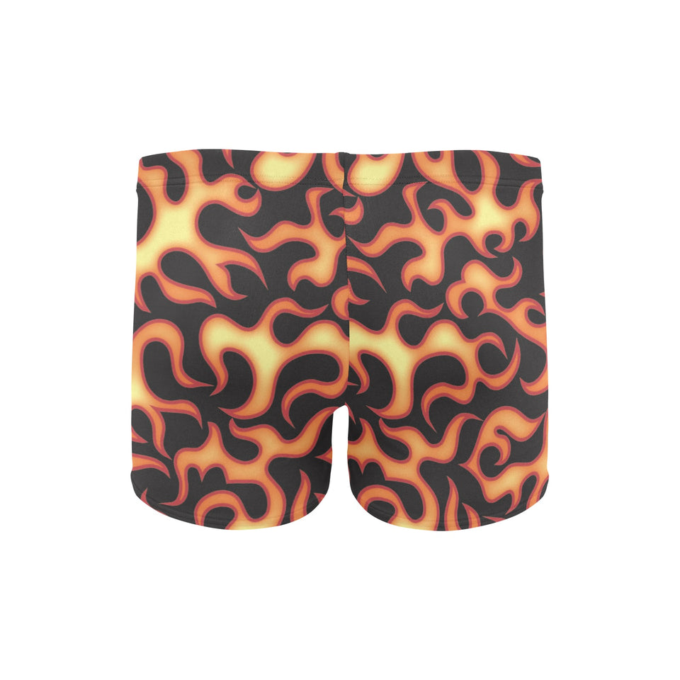 Fire flame dark pattern Men's Swimming Trunks