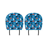 Colorful rhino pattern Car Headrest Cover