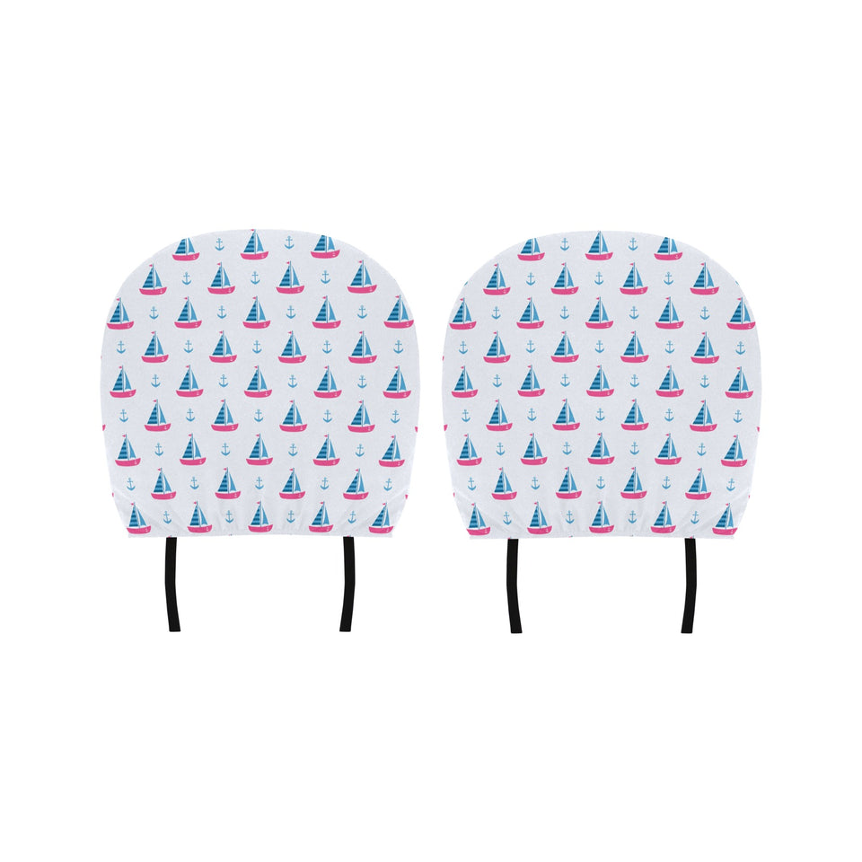 Sailboat anchor pattern Car Headrest Cover