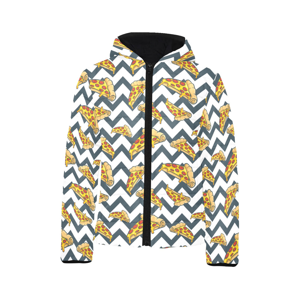 Pizza design pattern Kids' Boys' Girls' Padded Hooded Jacket