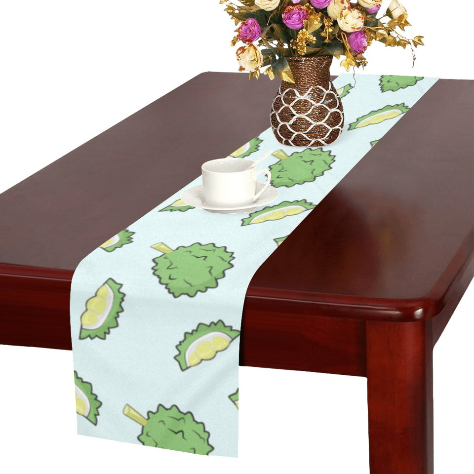 Durian pattern blue background Table Runner
