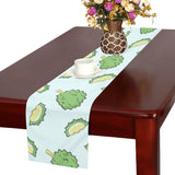 Durian pattern blue background Table Runner