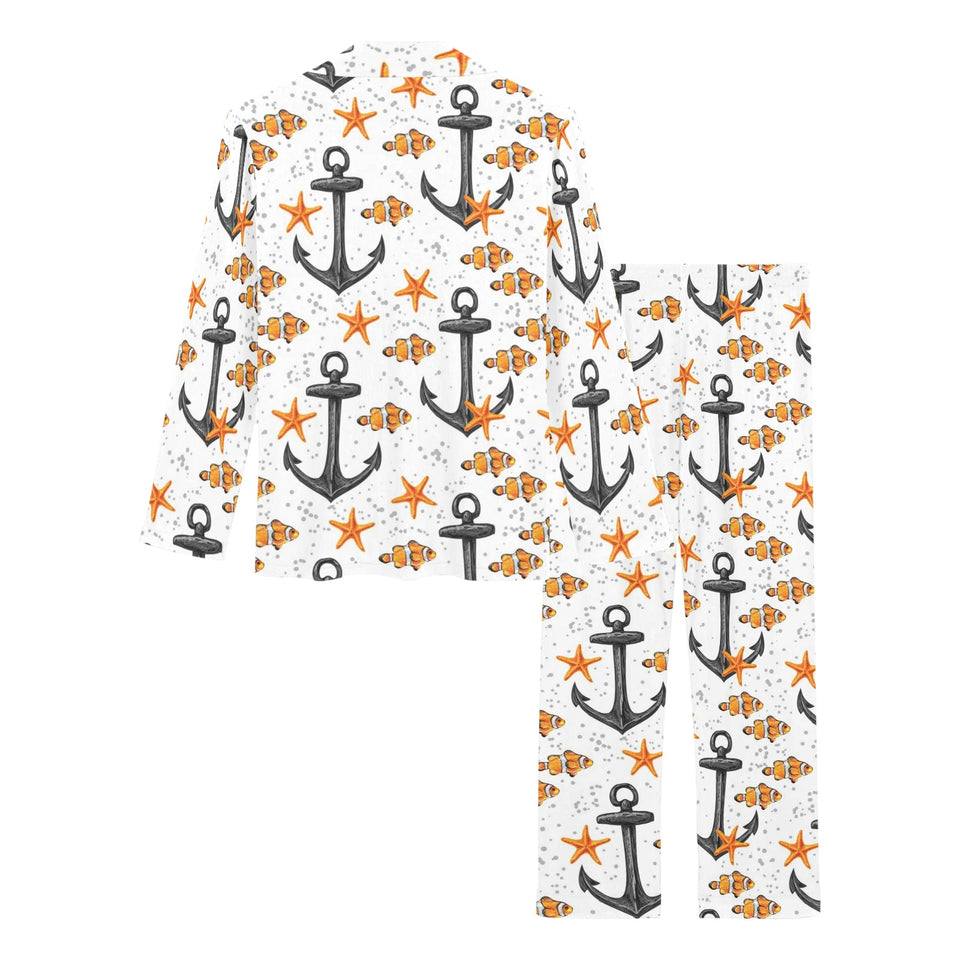 Clown Fish Pattern Print Design 02 Women's Long Pajama Set