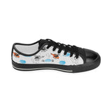 Watercolor helicopter cloud pattern Kids' Boys' Girls' Low Top Canvas Shoes Black
