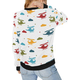 Colorful helicopter pattern Women's Crew Neck Sweatshirt
