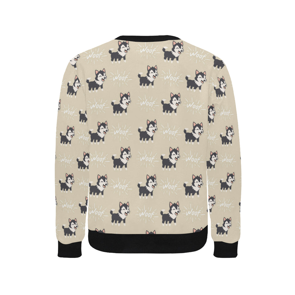 Cute Siberian Husky Men's Crew Neck Sweatshirt
