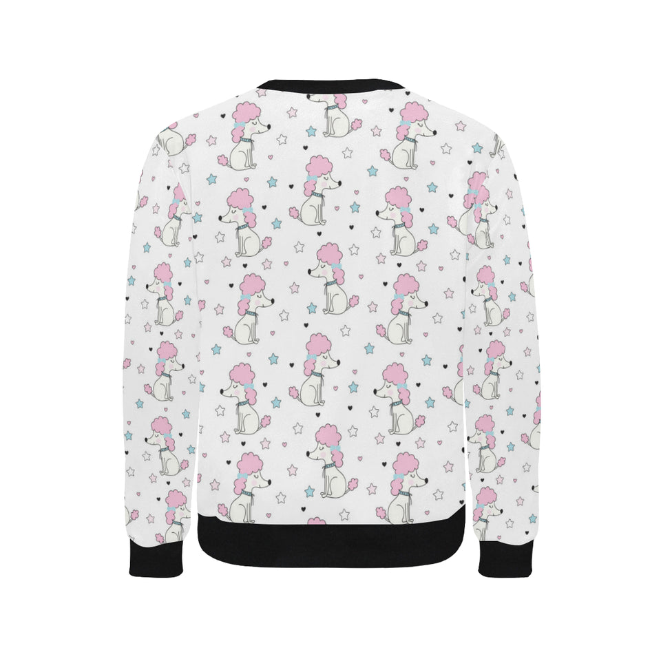 Cute poodle dog star pattern Men's Crew Neck Sweatshirt