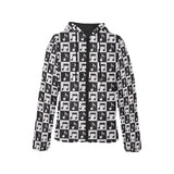 Music Notes Pattern Print Design 01 Women's Padded Hooded Jacket