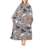 Halloween design pattern Blanket Robe with Sleeves
