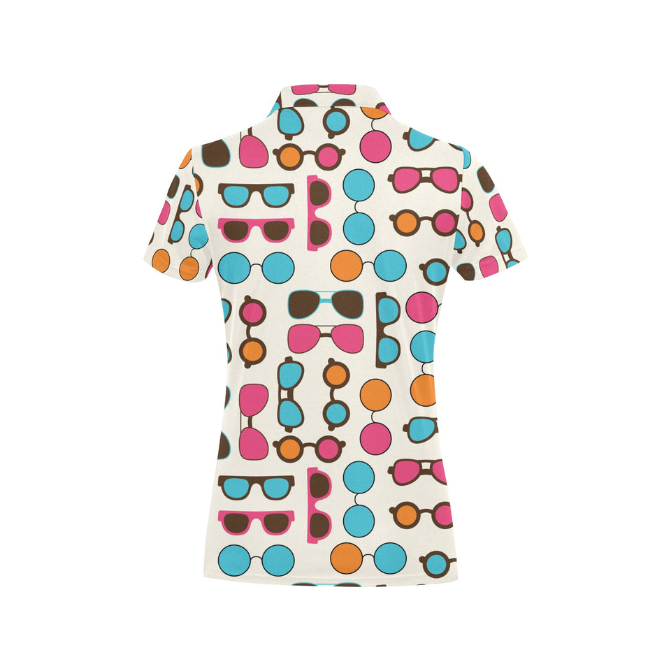 Sun Glasses Pattern Print Design 03 Women's All Over Print Polo Shirt