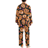 Pumpkin flowers spiderweb Halloween theme Men's Long Pajama Set
