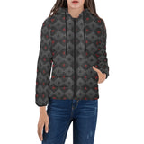 Casino Cards Suits Pattern Print Design 05 Women's Padded Hooded Jacket