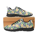Pineapples pattern striped background Women's Sneaker Shoes