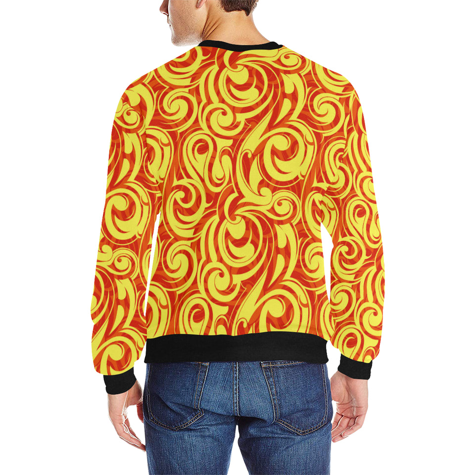 Fire flame design pattern Men's Crew Neck Sweatshirt
