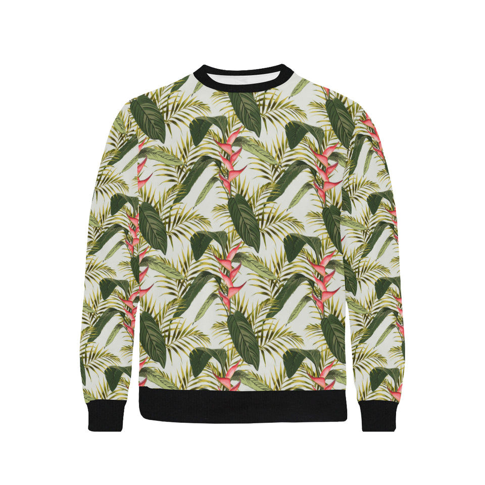 heliconia pattern Men's Crew Neck Sweatshirt