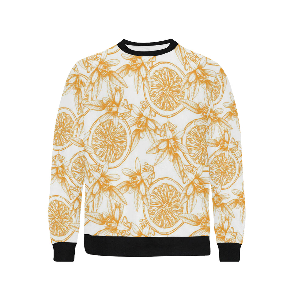 hand drawn orange fruit pattern Men's Crew Neck Sweatshirt