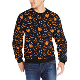 Halloween pattern Pumpkin background Men's Crew Neck Sweatshirt