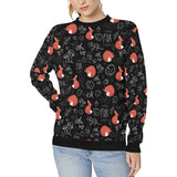 fox sleeping fox pattern Women's Crew Neck Sweatshirt