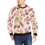 Cake cupcake sweets pattern Men's Crew Neck Sweatshirt