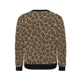 Coffee bean on brown background Men's Crew Neck Sweatshirt