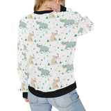 Cute Rhino pattern Women's Crew Neck Sweatshirt